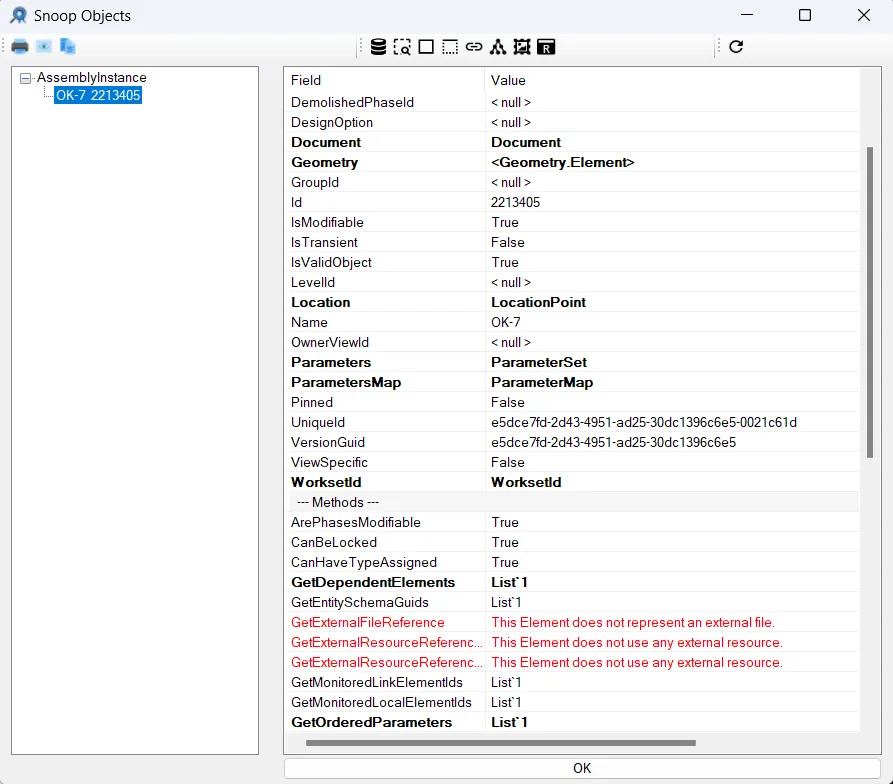 Команды Revit Lookup