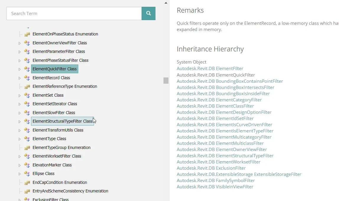 Наследники ElementQuickFilter