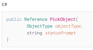Описание метода из API